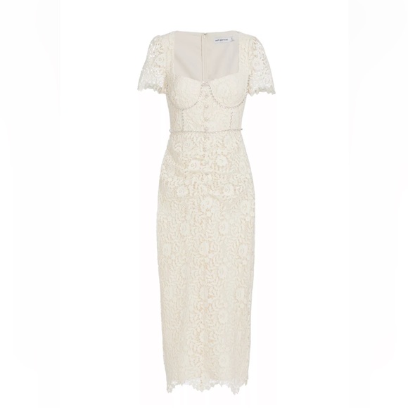 NWT Self-Portrait Lace & Crystal Midi-Dress Size US 6 - Picture 1 of 9